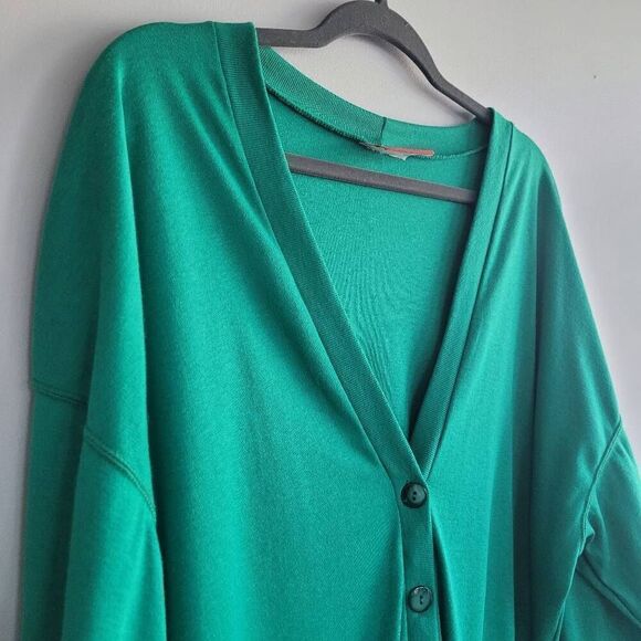 Vintage kelly green mens button front cardigan preppy pockets maximalist kidcore - Picture 4 of 10